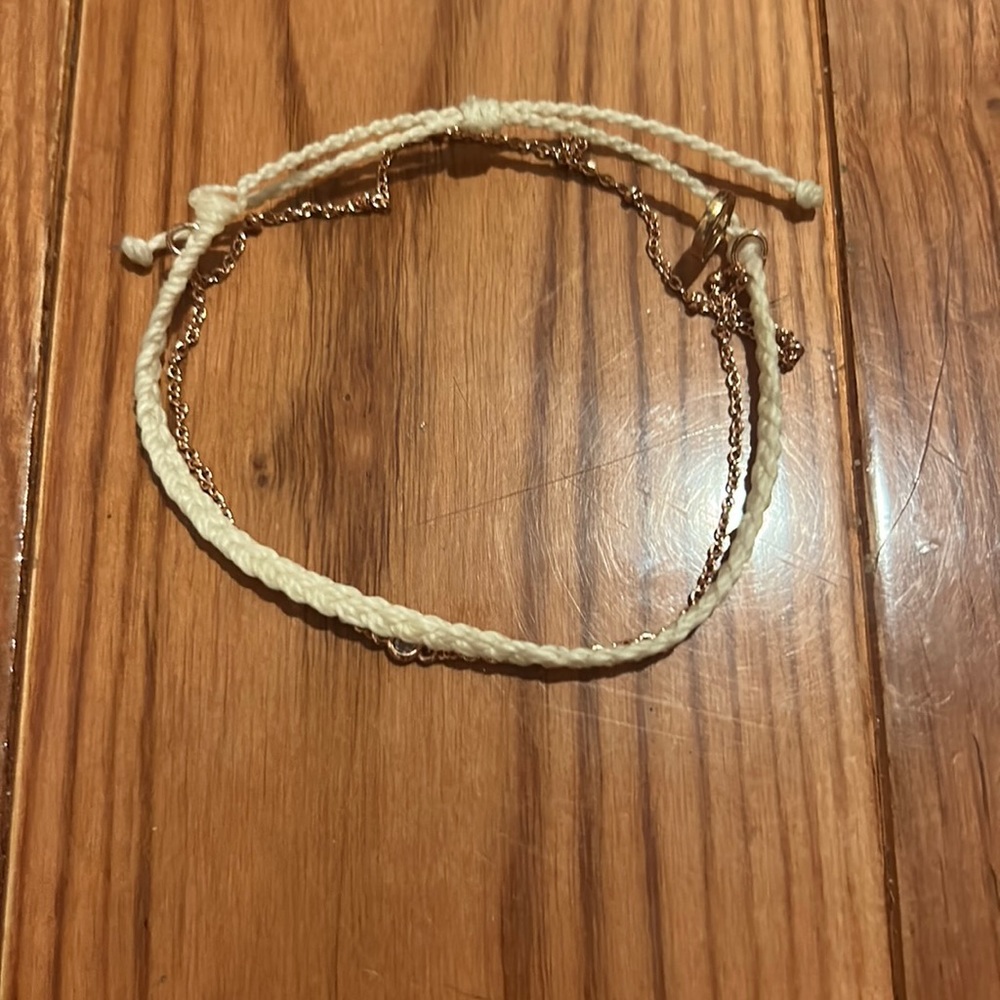 Pura Vida white and gold adjustable bracelet